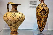 Museo archeologico di Iraklion.   Rhyton with 'Marine Style' composition of tritons, starfish, corals and rocks. Zakros-palace and house A, 1500-1450 BC.